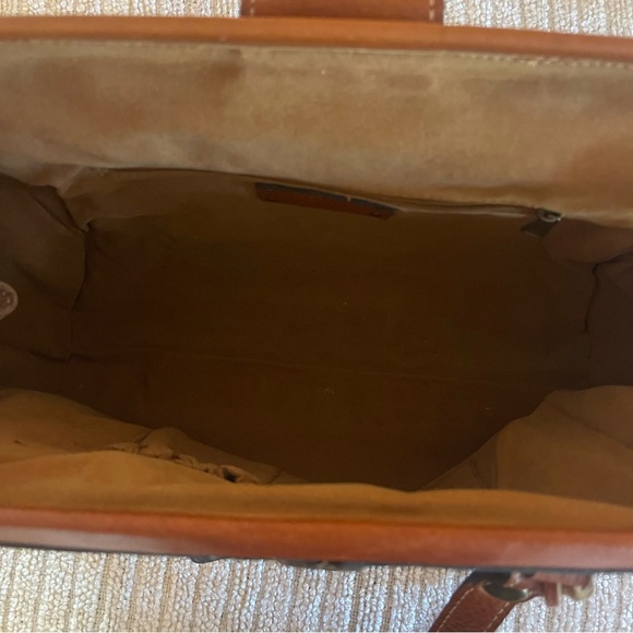 PATRICIA NASH Perforated FRAME Satchel Doctor Bag w/Lock & Key - Picture 4 of 9